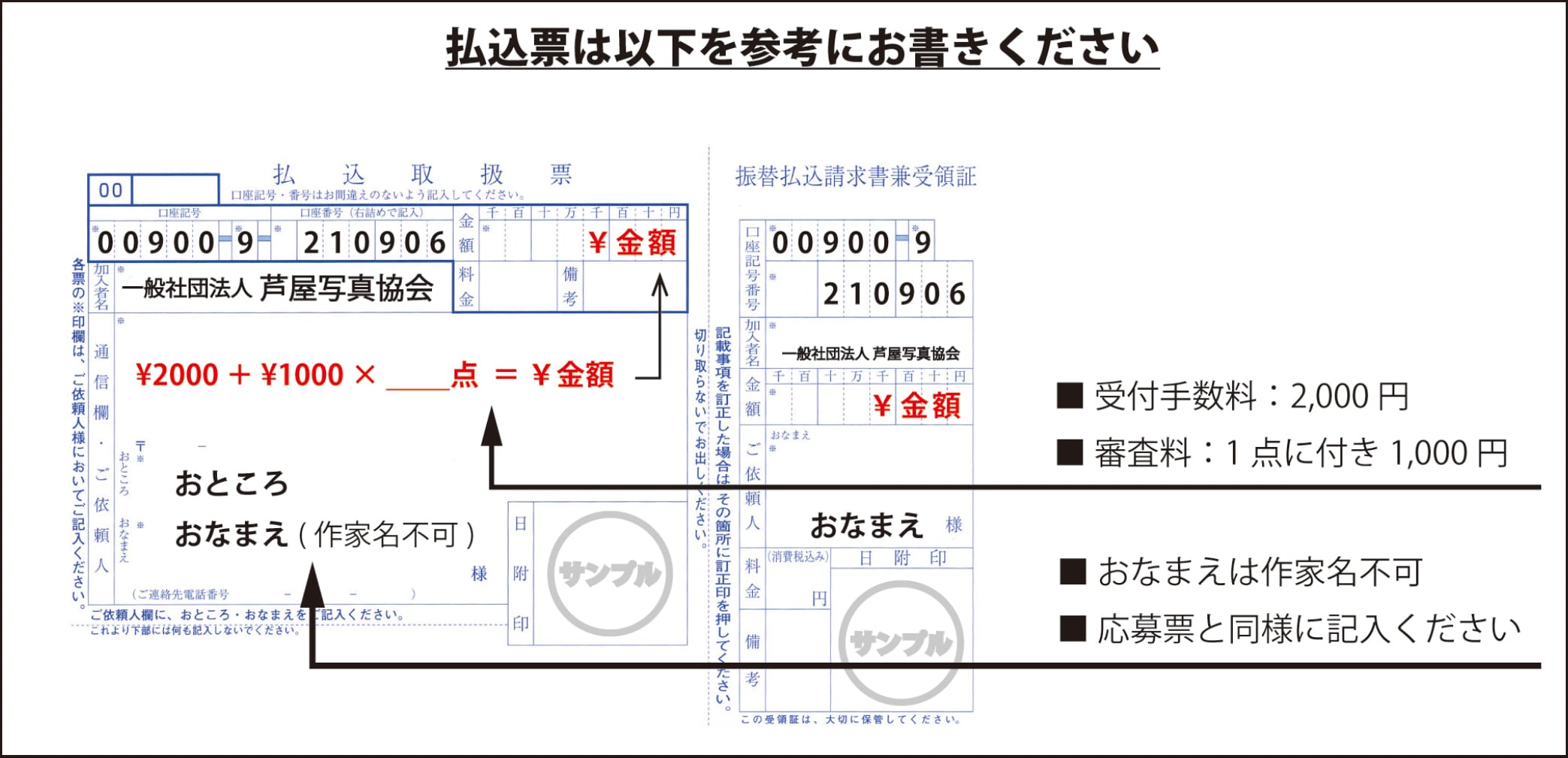 振込取扱票サンプル
